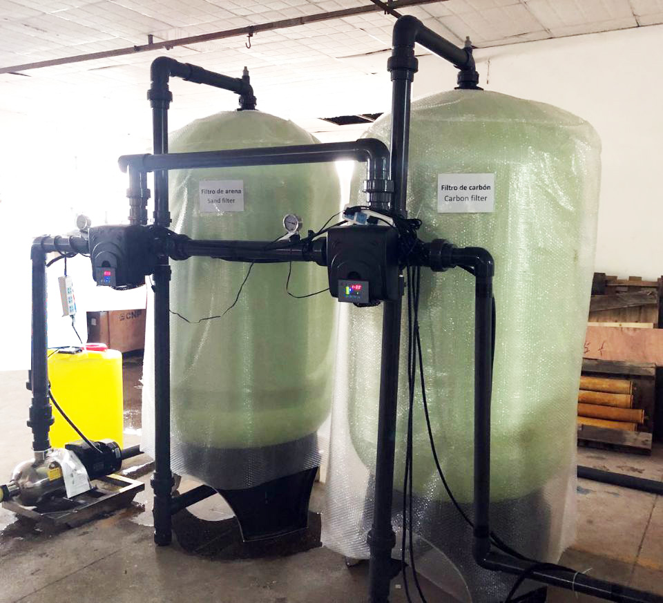 Commercial sand filter for underground water system